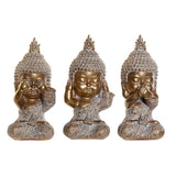 Statua Decorativa DKD Home Decor Resina Buda Finitura invecchiata (3 pcs) (7 x 5.5 x 13.5 cm) - zannishop