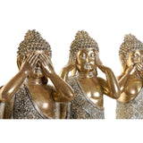 Statua Decorativa DKD Home Decor Resina Buda Finitura invecchiata (3 pcs) (15 x 12.5 x 23.5 cm) - zannishop