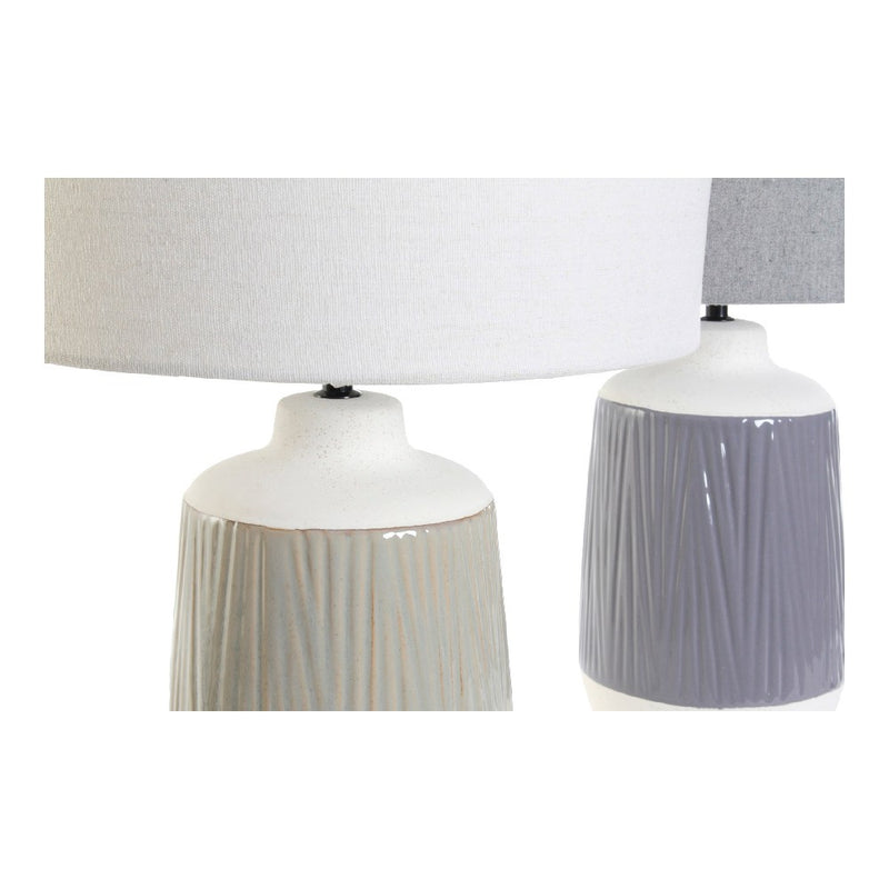 Lampada da Tavolo DKD Home Decor Poliestere Porțelan (2 pcs) (35 x 35 x 53 cm)