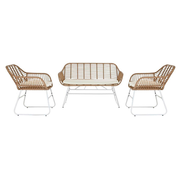 Divano da Giardino DKD Home Decor Metallo Poliestere rattan sintetico (124 x 74 x 84 cm)