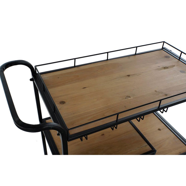 Chariot polyvalent DKD décoration intérieure en bois de fer noir mdf (86 x 40 x 90,5 cm)