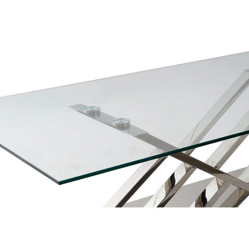 Zusätzlicher Tisch DKD Home Decor Silberstahlglas (120 x 60 x 43 cm)