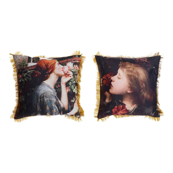 Cuscino DKD Home Decor Donna Multicolore Lino Poliestere (2 pcs) (45 x 11 x 45 cm) - zannishop