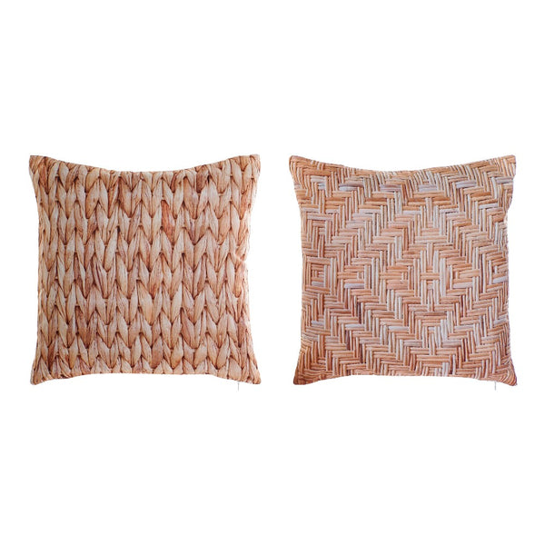 Cuscino DKD Home Decor Intrecciato Poliestere (2 pcs) (45 x 11 x 45 cm) - zannishop