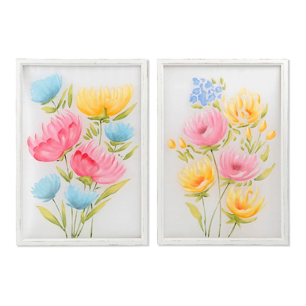 Quadro DKD Home Decor Happy Flowers (70 x 2.5 x 100 cm)