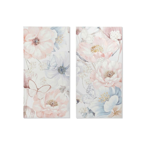 Quadro DKD Home Decor Pino Fiori Tela (2 pcs) (60 x 3 x 120 cm) - zannishop