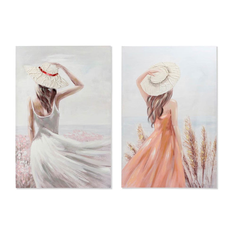 Quadro DKD Home Decor Tela Donna (2 pcs) (80 x 3 x 120 cm)