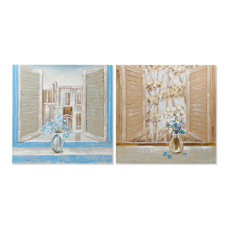 Quadro DKD Home Decor Window Finestre (2 pcs) (100 x 3 x 100 cm)