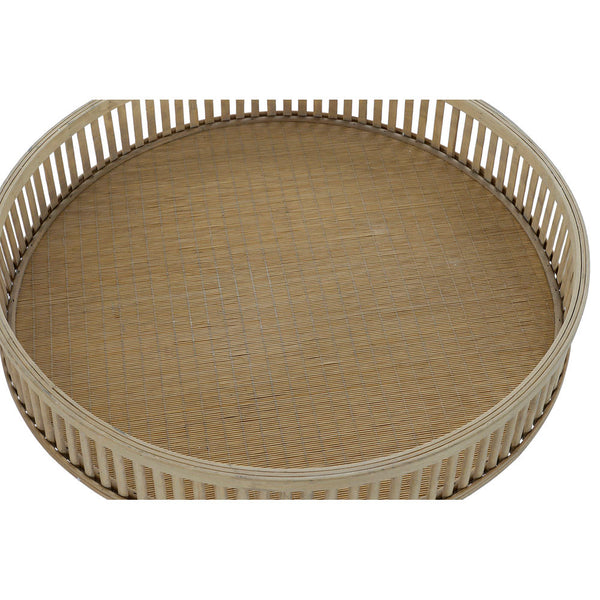 Tavolo aggiuntivo DKD Home Decor Rattan Bambù (61.5 x 61.5 x 61 cm) (2 pcs) (50 x 50 x 51 cm)