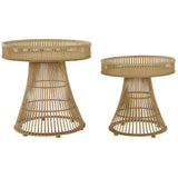 Tavolo aggiuntivo DKD Home Decor Rattan Bambù (61.5 x 61.5 x 61 cm) (2 pcs) (50 x 50 x 51 cm)