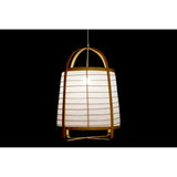 Lampadario DKD Home Decor Lino Bianco Bambù 220 V (44 x 44 x 64 cm) - zannishop