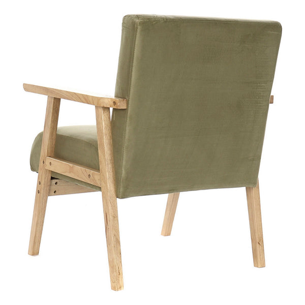 DKD Home Sesselgrüner Dekor Polyester Holz MDF (62 x 62 x 77 cm)