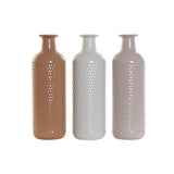 DKD Home Decor Vase Dolomite Beige de terracota blanca (3 PC) (13 x 13 x 41 cm)