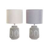 Lampada da tavolo DKD Home Decor Beige Grigio Cotone Gres (2 pcs) (19 x 19 x 34 cm) - zannishop