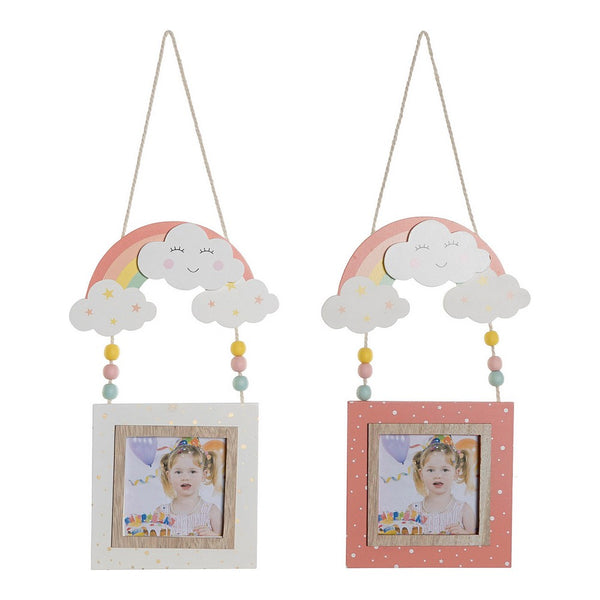 DKD Home Portapo Frame Decor Regenbogenholz MDF (2 PCs) (15 x 1 x 48 cm)