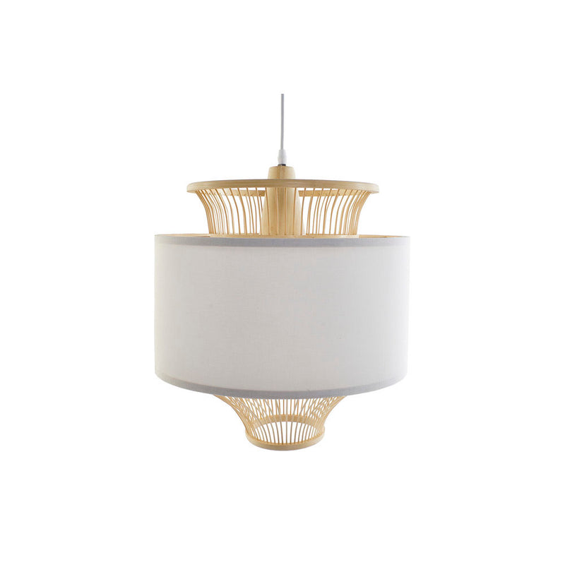 Lampadario DKD Home Decor Bianco Poliestere Bambù (40 x 40 x 52 cm)