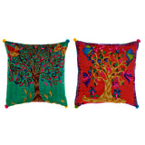 Cuscino DKD Home Decor Rosso Poliestere Verde Multicolore (40 x 7 x 40 cm) (2 pcs) - zannishop