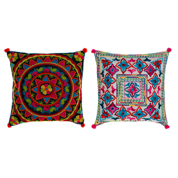 Cuscino DKD Home Decor Poliestere Multicolore (40 x 7 x 40 cm) (2 pcs) - zannishop