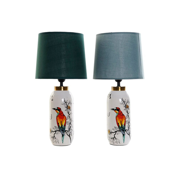 Lampada da tavolo DKD Home Decor Cotone Gres 220 V Verde Menta 40 W (2 pcs) (25 x 25 x 53 cm) - zannishop