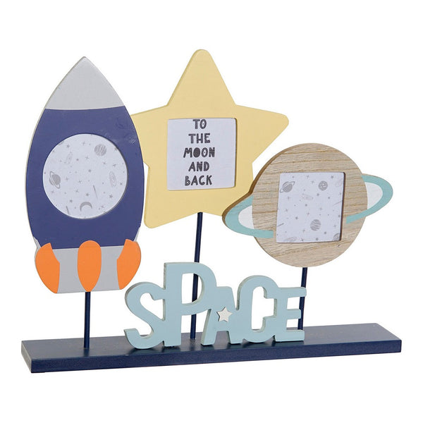 DKD Home Decor Rahmen Multiple Decor Space Ship MDF Holz (35 x 6 x 27 cm)