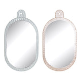 Specchio da parete DKD Home Decor Bianco Rosa Metallo Vetro (2 pcs) (22 x 1.5 x 40 cm) - zannishop