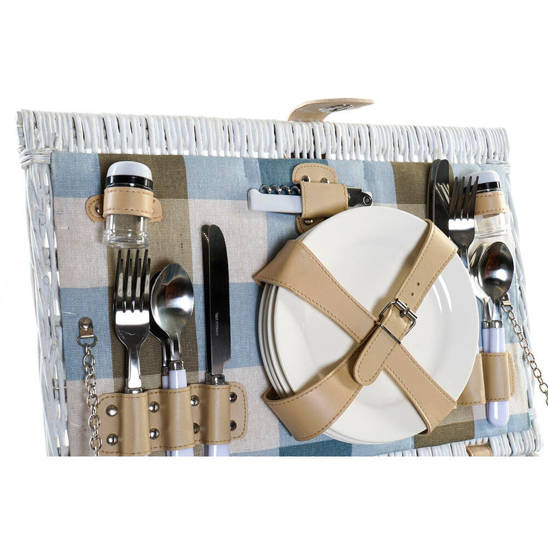 DKD Home Decor Cestino Picnic Vimini (16 PC) (44 x 30 x 20 cm)