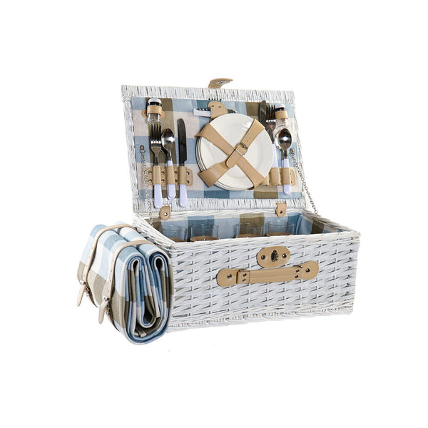 DKD Home Decor Cestino Picnic Vimini (16 PC) (44 x 30 x 20 cm)