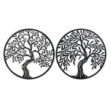 Decorazione da Parete DKD Home Decor Metallo Albero (2 pcs) (98 x 1 x 98 cm) - zannishop