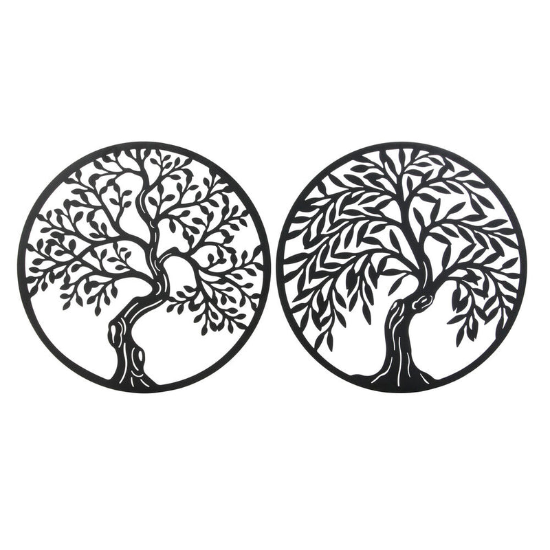 Decorazione da Parete DKD Home Decor Metallo Albero (2 pcs) (98 x 1 x 98 cm) - zannishop