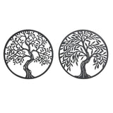 Decorazione da Parete DKD Home Decor Nero Metallo Albero (2 pcs) (40 x 1 x 40 cm) - zannishop