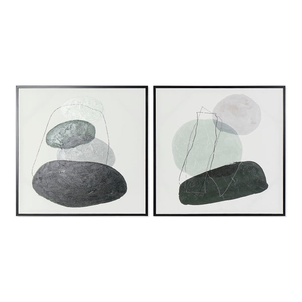 DKD Home Decor Stones Abstract (2 pcs) (57 x 3 x 57 cm)