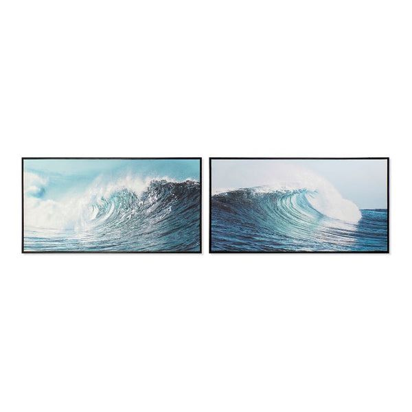 Quadro DKD Home Decor Waves Tela (2 pcs) (143 x 4 x 73 cm)