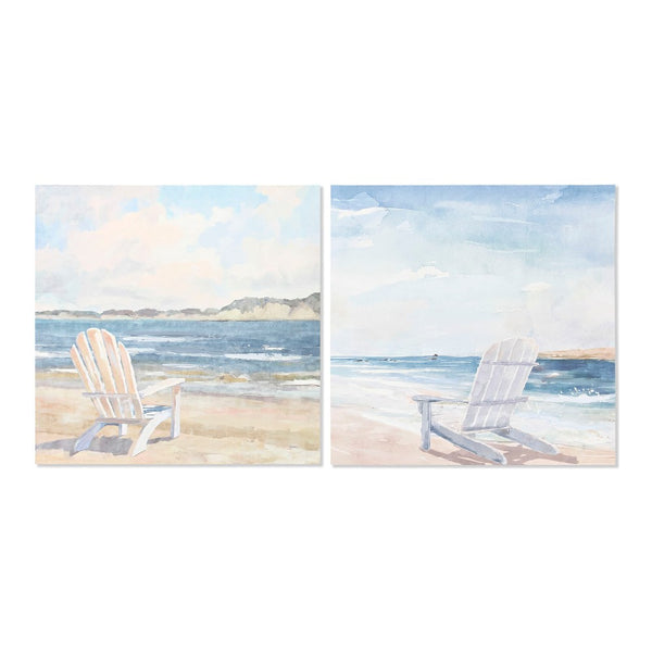 DKD Home Decor Beach Picture Beach (2 pcs) (60 x 2,8 x 60 cm)