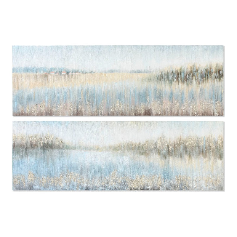 Quadro DKD Home Decor Lake Abstract (2 pcs) (150 x 3.8 x 50 cm)