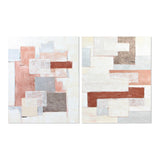 Quadro DKD Home Decor Squares Abstract (2 pcs) (80 x 3.8 x 100 cm)