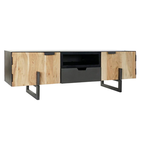 DKD Home Decor TV Cabinet Black Metal Acacia (165 x 40 x 50 cm)