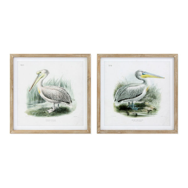 DKD Home Decor Pelican Picture (2 pcs) (60 x 2 x 60 cm)