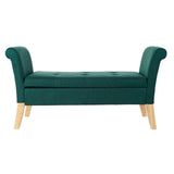 DKD Home Decor Bench Green Polyester Holz (130 x 44 x 69 cm)