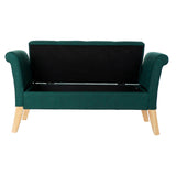 DKD Home Decor Bench Green Polyester Holz (130 x 44 x 69 cm)