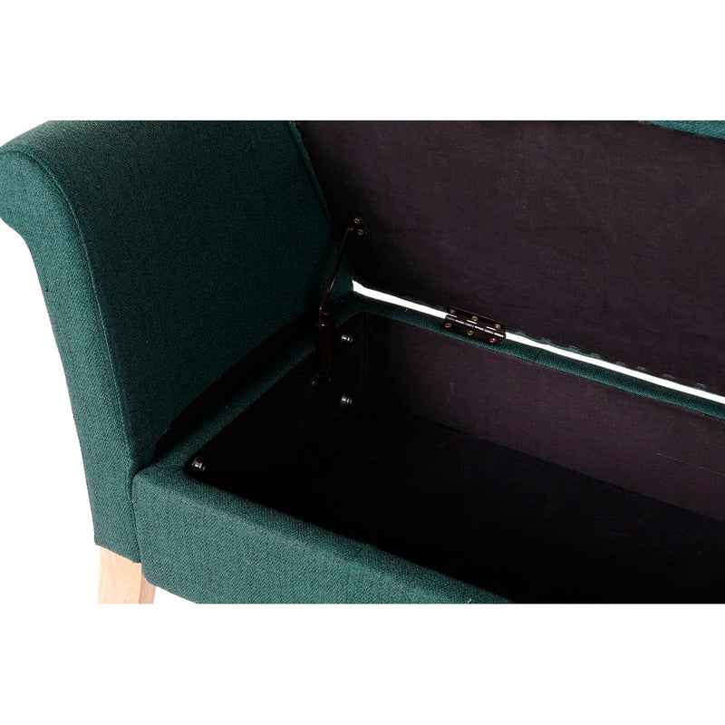 DKD Home Decor Bench Green Polyester Holz (130 x 44 x 69 cm)