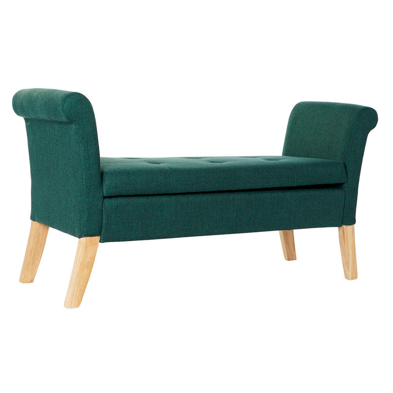 DKD Home Decor Bench Green Polyester Holz (130 x 44 x 69 cm)