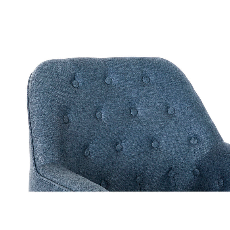 DKD Home Decor Sessel Schwarz Azzurro Metall Polyester (65 x 73 x 79,5 cm)