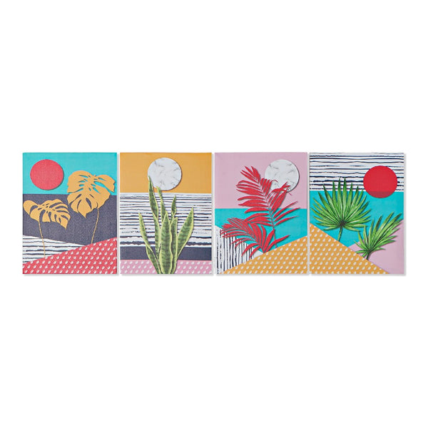 DKD Home Decor Tropical Canvas Pope (4 PCS) (30 x 1,8 x 40 cm)