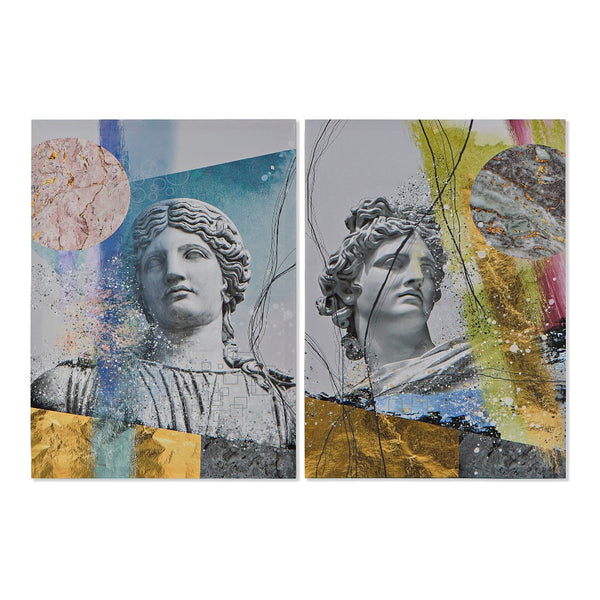 DKD Home Decor Art Canvas Pope (2 pcs) (50 x 1,8 x 70 cm)