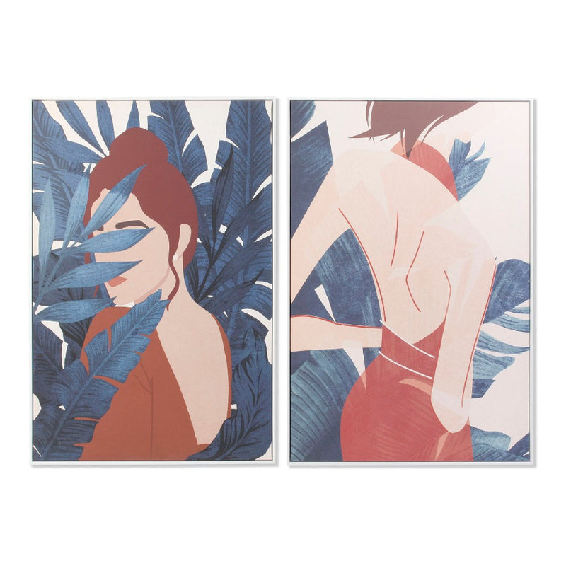 DKD Home Decor Woman Canvas (2 pcs) (83 x 4,5 x 123 cm)