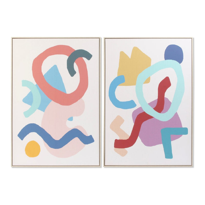 DKD Home Decor Picture Abstract Canvas (2 PC) (83 x 4.5 x 123 cm)