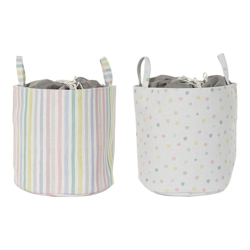 Korb für schmutzige Wäsche DKD Home Decor Polyester (2 pcs) (35 x 35 x 38 cm)