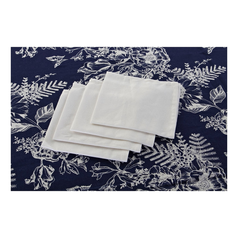 Tischdecke und Servietten DKD Home Decor White Marine Blue Cotton (150 x 150 x 0,5 cm) (2 Stcs)