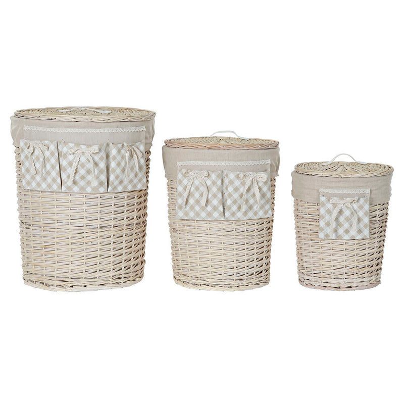 Wäschekorb DKD Home Decor Polyester korb Traditionell (3 pcs)