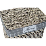 Basket Set DKD Home Decor Polyester Wicker traditionnel (47 x 34 x 55 cm) (5 pcs)